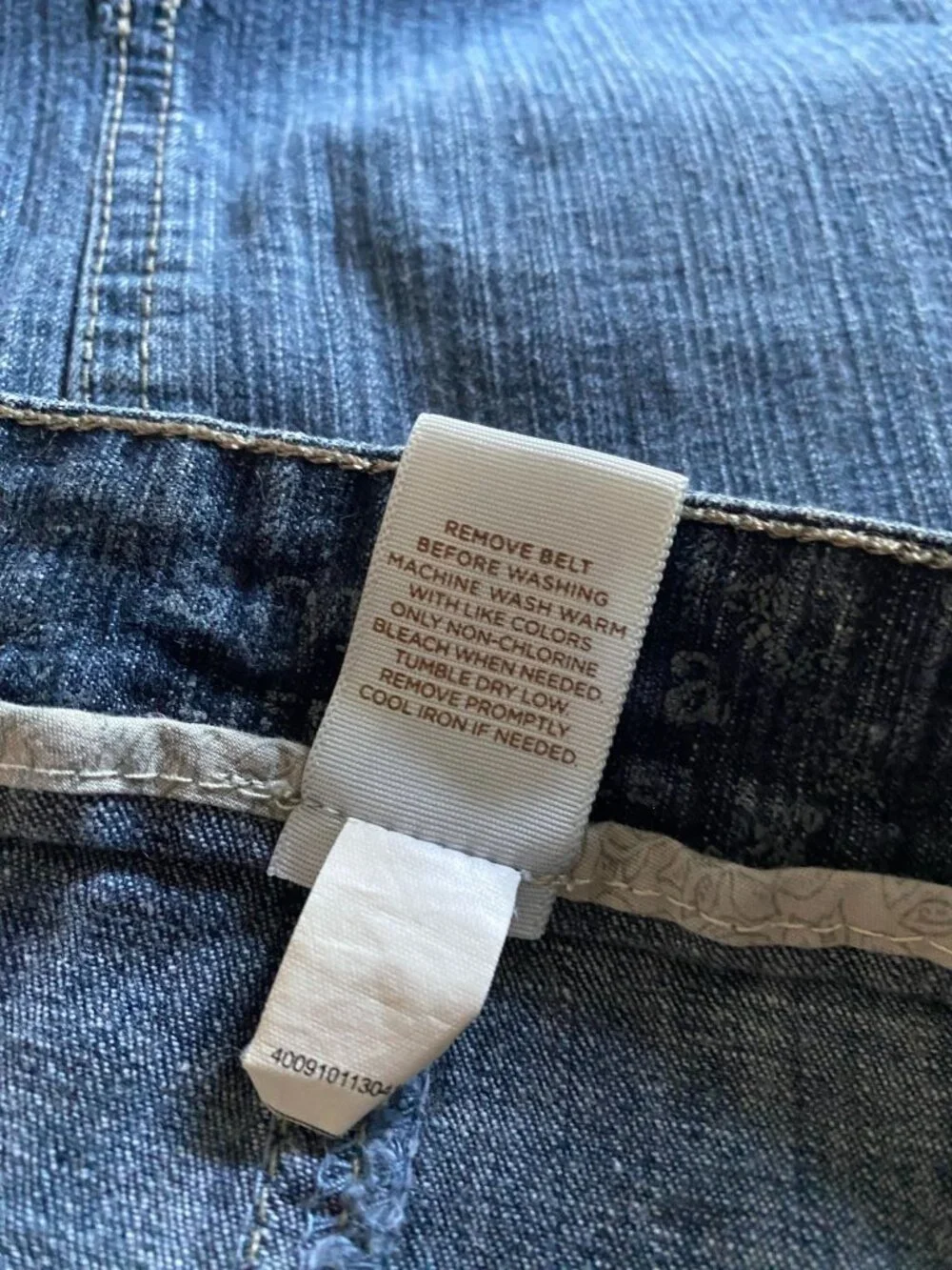 Y2K Vintage Sonoma Denim Jean Skirt With Pockets Size 12 Medium Wash Cotton Blen